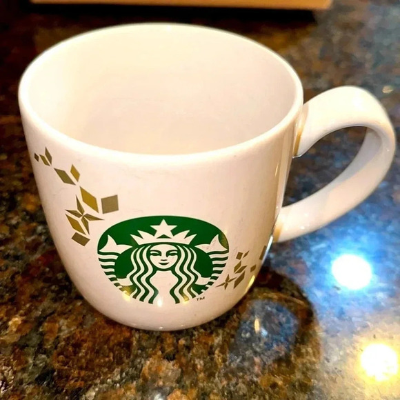 2013 starbucks coffee co holiday collection mug cup 14oz white/green/gold - Picture 1 of 3